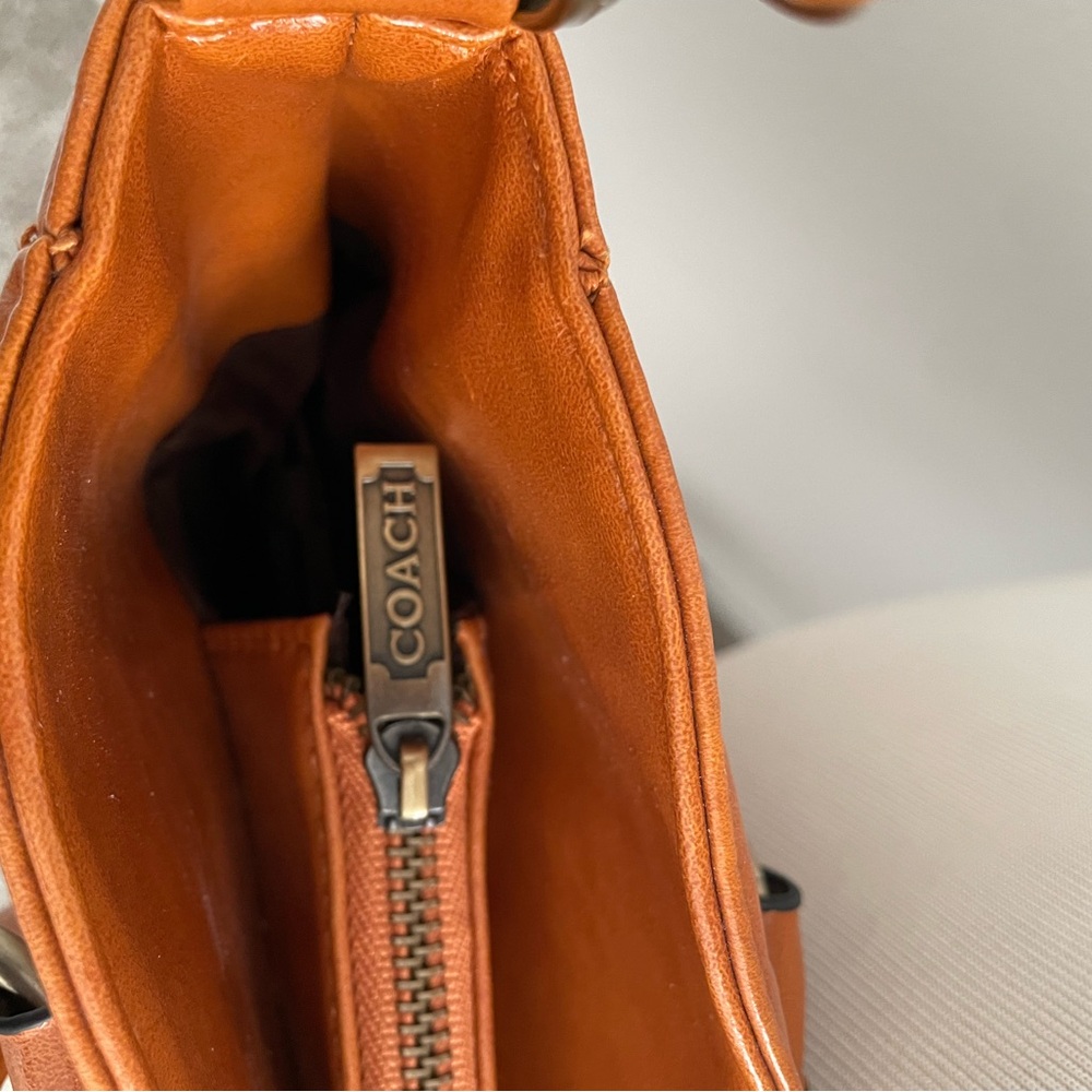 Coach Brown Leather Town Tote Satchel Bag - Picture 7 of 12